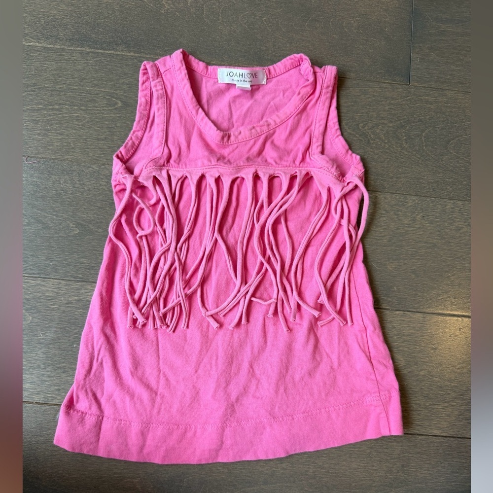 Joah Love Girls' Pink Fringe Tank Dress